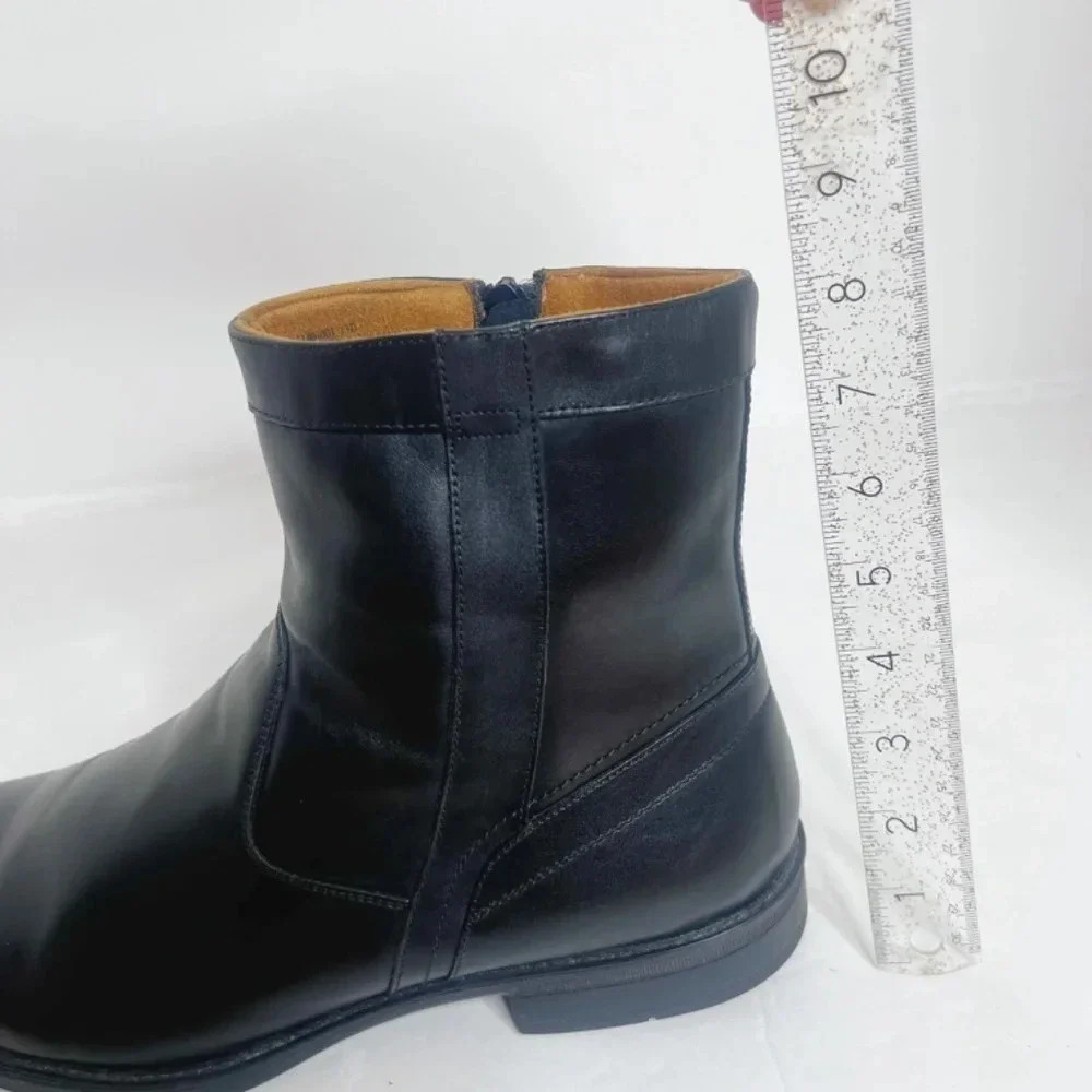SOLD Florsheim Men's Black Leather Medfield Plain Toe Zip Boot - Picture 8 of 9